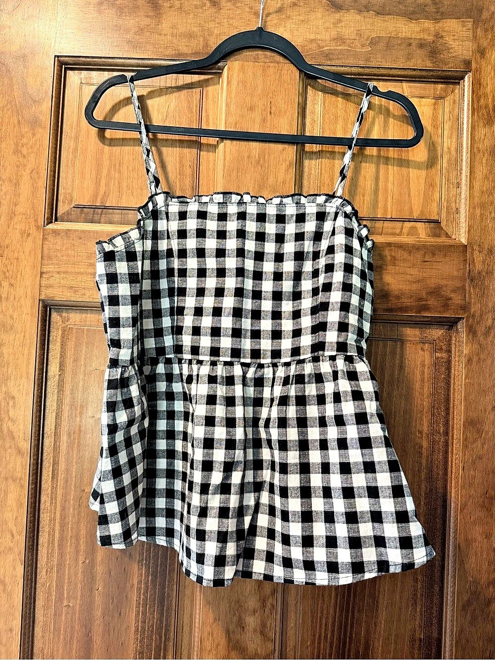 eyeshadow Gingham Cami in Black & White Large